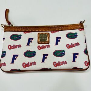 Dooney & Bourke Florida UF Gators Logo Wristlet with Brown Trim